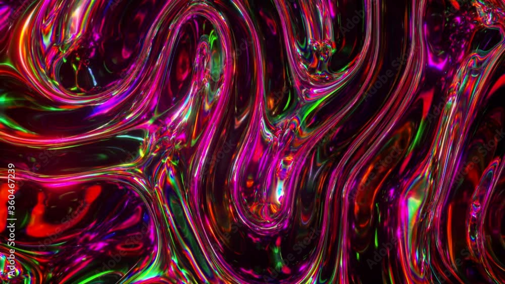 Poster colorful abstract animated background. the movement of a transparent multi-colored glass surface. ac