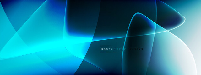 Vector abstract background - liquid bubble shapes on fluid gradient with shadows and light effects. Shiny design template for text