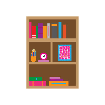 bookcase color icon illustration. vector design