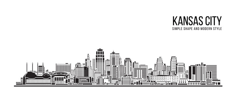 Cityscape Building Abstract Simple shape and modern style art Vector design - Kansas city