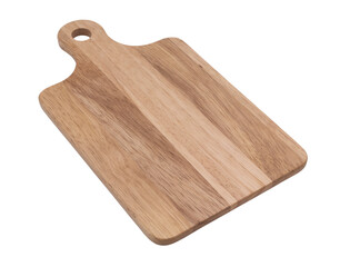 Natural cutting board isolated on white background	