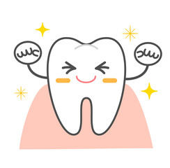 Periodontal disease and gum inflammation Healthy tooth character