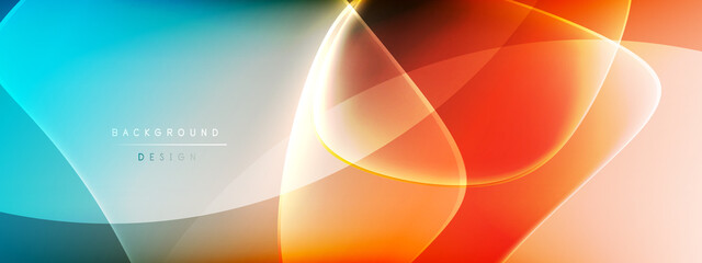 Vector abstract background - liquid bubble shapes on fluid gradient with shadows and light effects. Shiny design template for text