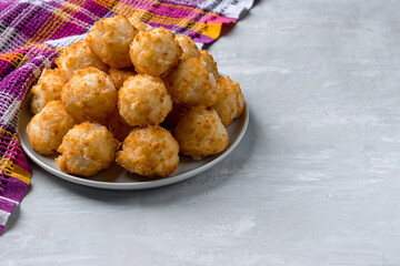 Energy balls with coconut and nuts. A wholesome homemade dessert. Fitness Diet.