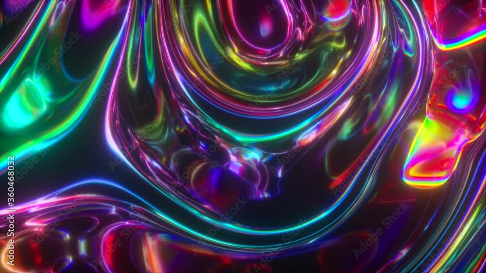 Poster colorful abstract animated background. the movement of a transparent multi-colored glass surface. ac