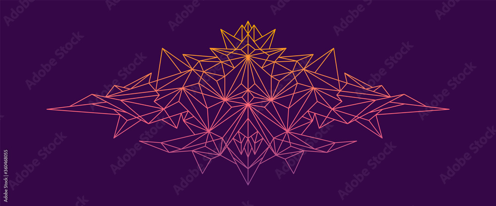 Poster polygon abstract object in simple line art style design. vector illustration.