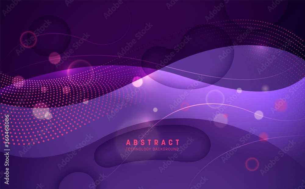 Poster modish technology abstraction with wavy shapes. vector illustration.