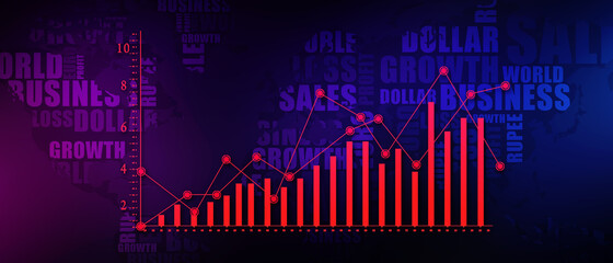 Obraz premium 2d rendering Stock market online business concept. business Graph 