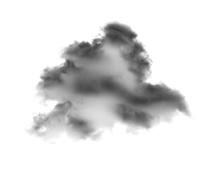 Black smoke isolated on a white background