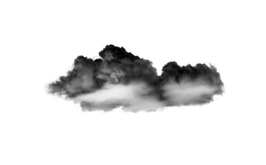 Black smoke isolated on a white background