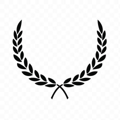 Symbol of victory, Branches of olives, laurel, wreath, awards, roman, victory, crown, winner, ornate flat silhouette object for design isolate on white background.