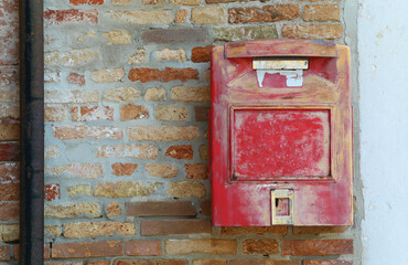 red mailbox for posting letters
