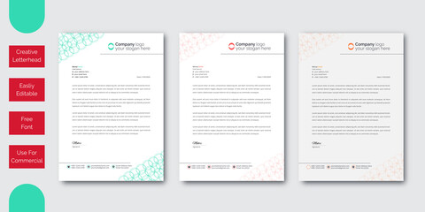 Modern Creative & Clean business style letterhead of your corporate project design.set to print with vector & illustration 