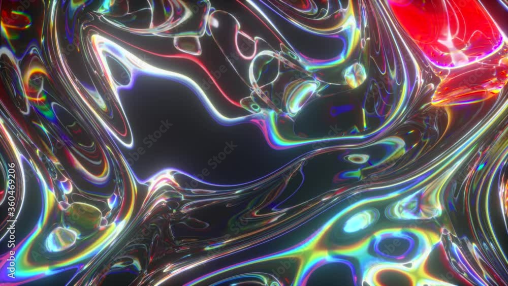 Poster colorful abstract animated background. the movement of a transparent multi-colored glass surface. ac