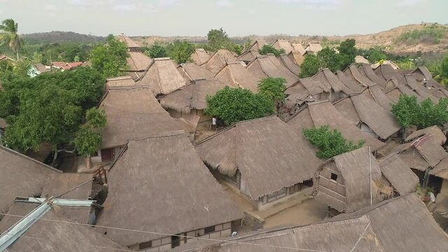 Aerial View of Sade Village in Lombok Indonesia 