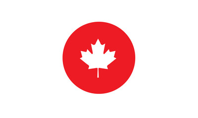 Canada flag circle vector illustration 