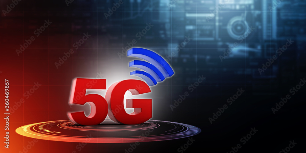 Poster 3d rendering 5g network 5g connection