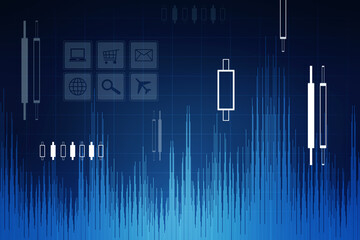 2d rendering Stock market online business concept. business Graph 