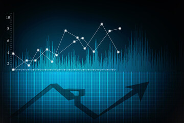 2d rendering Stock market online business concept. business Graph 