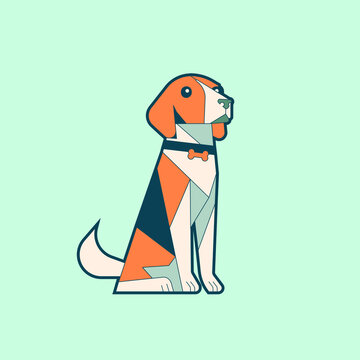 Cartoon and Flat Style Dog. Vector Illustration. Suitable for Logo and Icon.