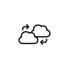 Cloud Computing Icon in black line style icon, style isolated on white background