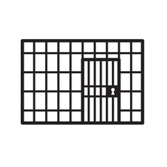 black prison bars icon- vector illustration