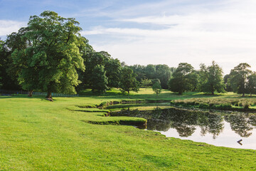 a bend in the River Bela at Dallam Park, Milnthorpe, Cumbria, England