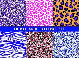 set of animal print vector patterns