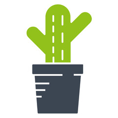 Cacti Plant in Pot Colored Vector Icon succulents Design 