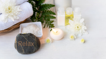 Fototapeta na wymiar Spa beauty massage health wellness.Â  Spa Thai therapy treatment aromatherapy for body woman 