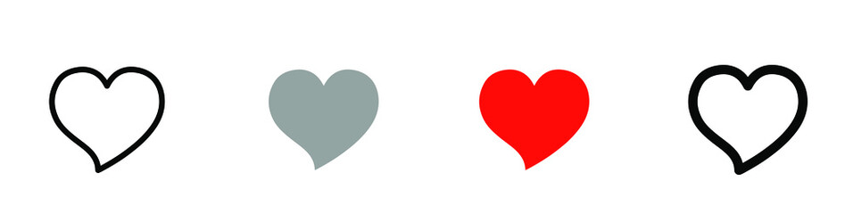 Heart vector collection. Love symbol icon set. EPS 10
