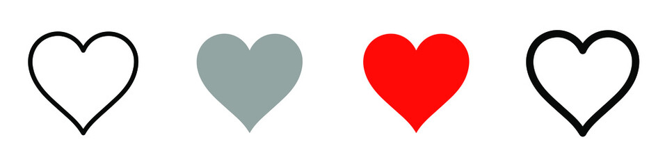 Heart vector collection. Love symbol icon set. EPS 10