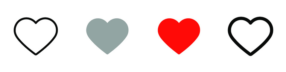 Heart vector collection. Love symbol icon set. EPS 10