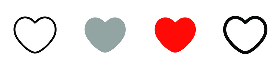 Heart vector collection. Love symbol icon set. EPS 10