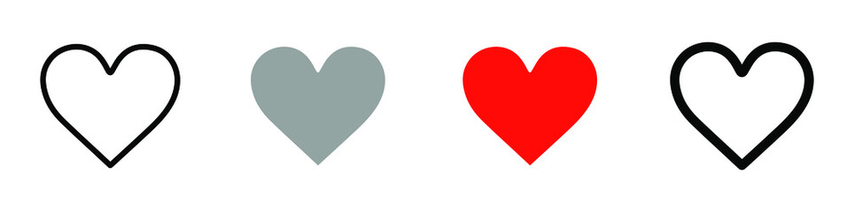 Heart vector collection. Love symbol icon set. EPS 10