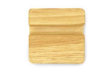 Wood mobile phone holder isolated on  white background with clipping path.
