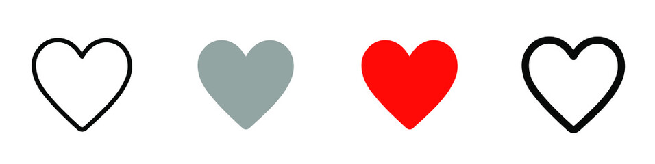 Heart vector collection. Love symbol icon set. EPS 10
