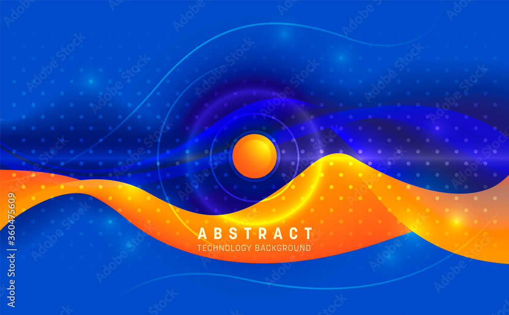 Poster technology abstraction made of various wavy shapes. vector illustration.