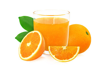 Glass of Orange juice 100% isolate on white background with clipping path.