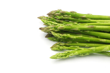 Fresh asparagus vegetable isolated on white background.