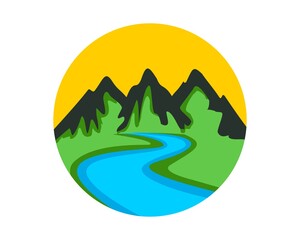 Landscape mountain river 