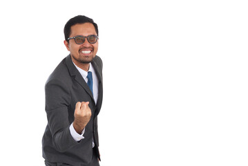 Asian young man, Successful businessman isolated on white.