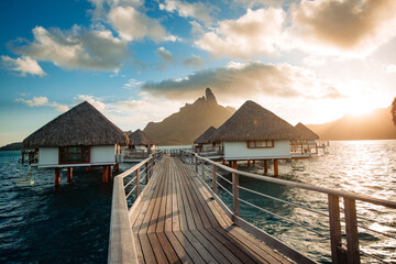 Beautiful tropical resort hotel at the sea