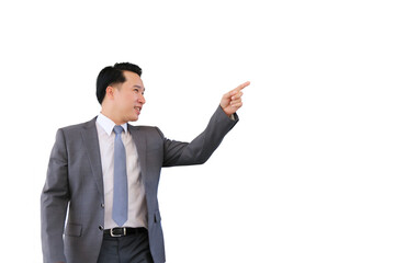 Asian young man, Successful businessman isolated on white.