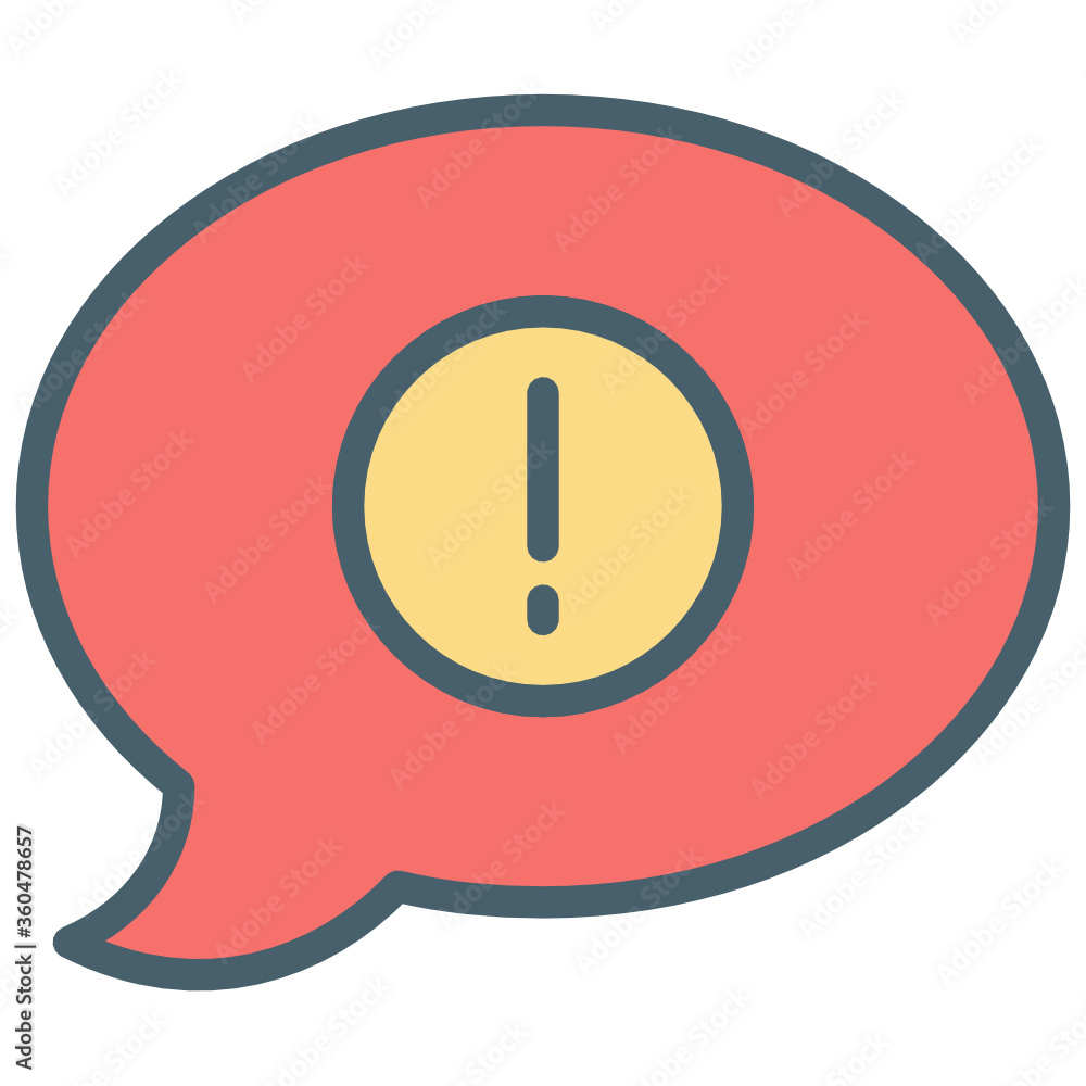 Poster chat bubble concept, instant message text vector color icon design,