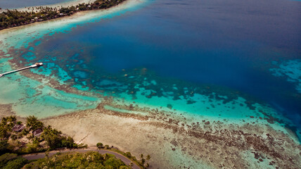 Fototapeta na wymiar aerial view upon tropical beach