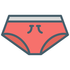 Flower Panty Underwear Cute Red Vector Icon 