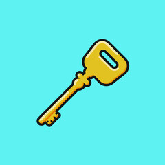 Golden old style antique key