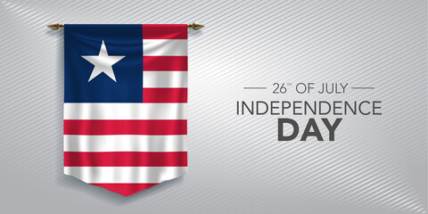 Liberia independence day greeting card, banner, vector illustration