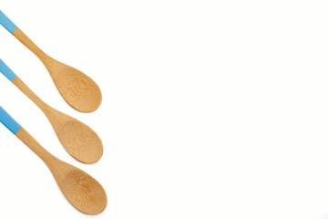 Wooden spoon isolated on white background